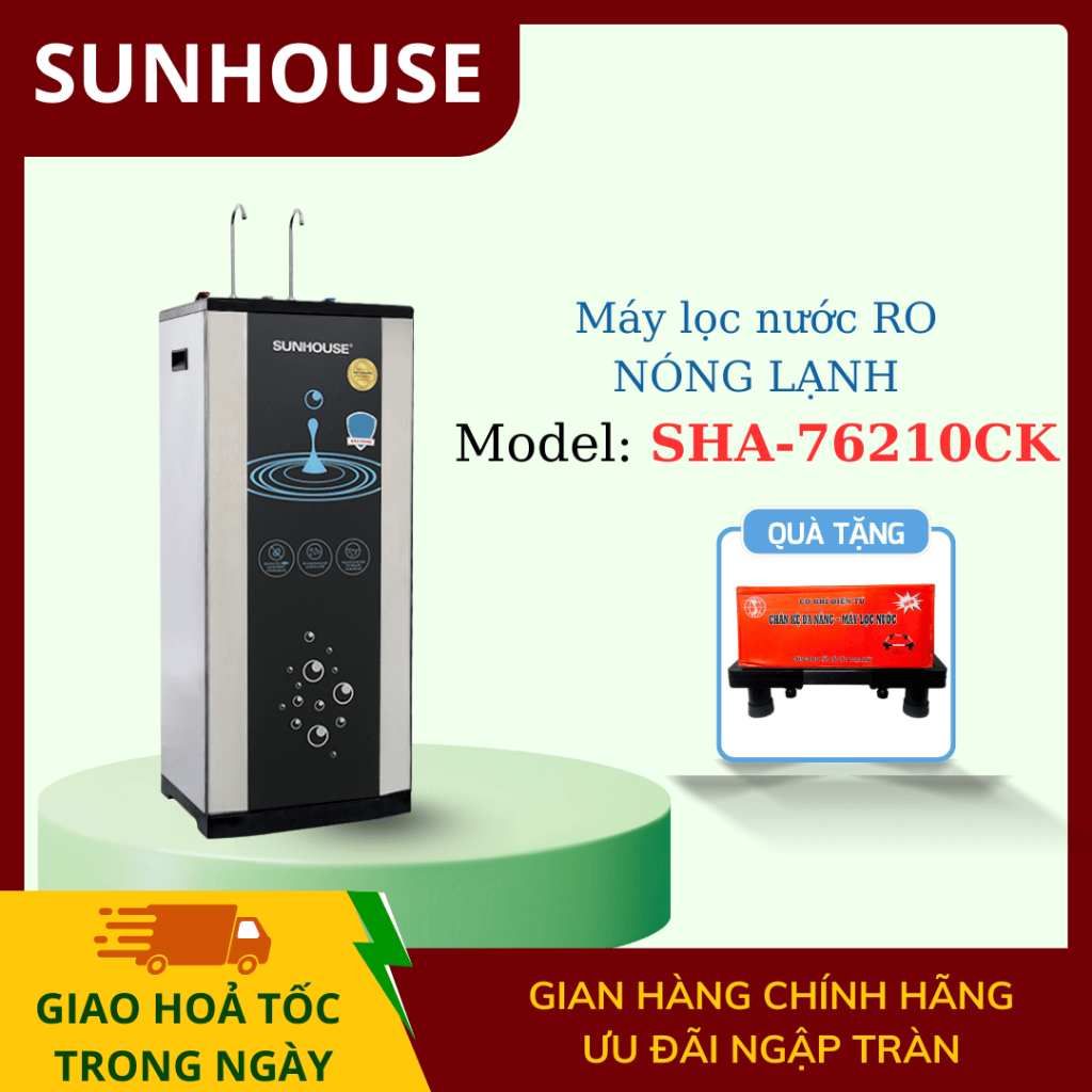 Máy lọc nước nóng lạnh Sunhouse SHA-76210CK - Lắp đặt miễn phí HCM - 76210 76210CK