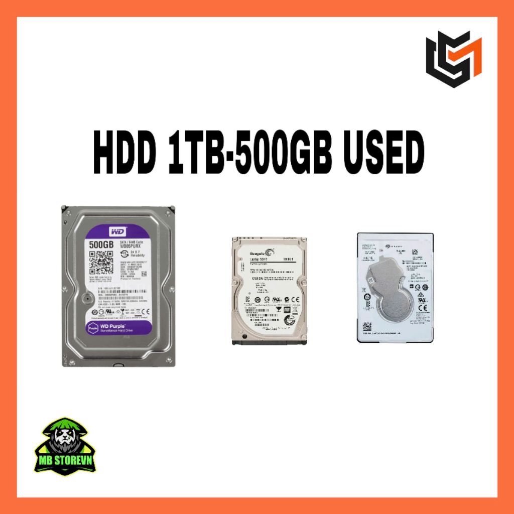 Ổ Lưu Trữ HDD 1TB/500GB 2,5inch Laptop - Máy Tính Bàn - Cũ