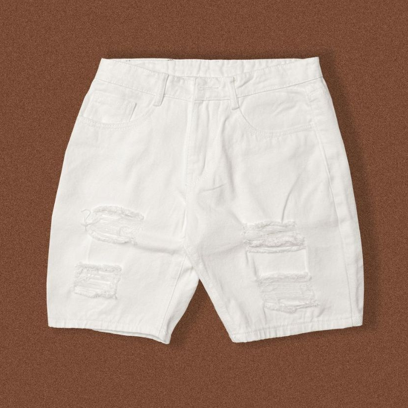 Quần Short Jean Nam boy phố chất bò cotton lửng ngang gối quần short nam APMEN QS7J250 mẫu mới