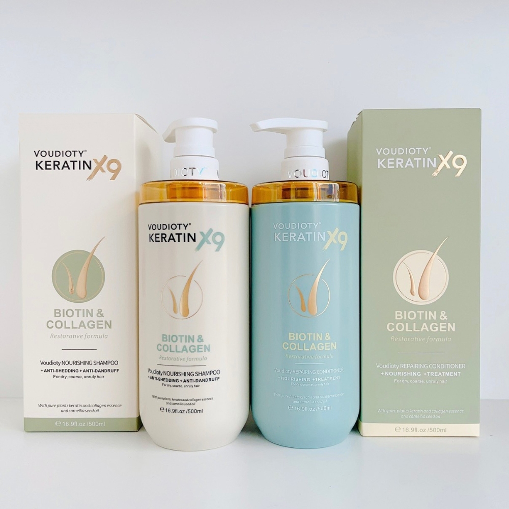 Cặp dầu gội xả Keratin X9 Dầu gội Voudioty Keratin X9 Biotin & Collagen.
