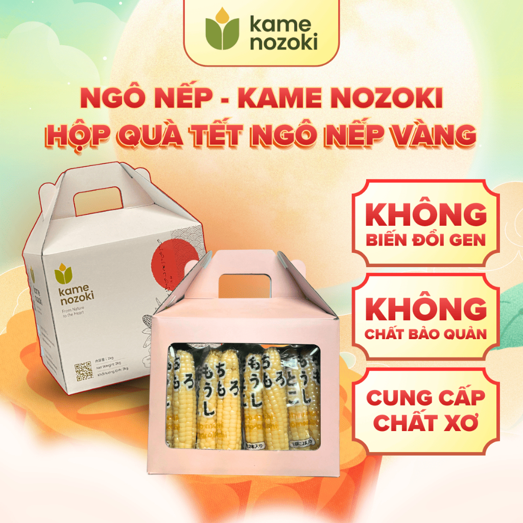 Hộp Quà Ngô Kame Nozoki Trắng 2kg (Túi 2kg) - Quà Tặng Cao Cấp tiêu chuẩn Nhật - Quà tặng sức khỏe - Doanh nghiệp
