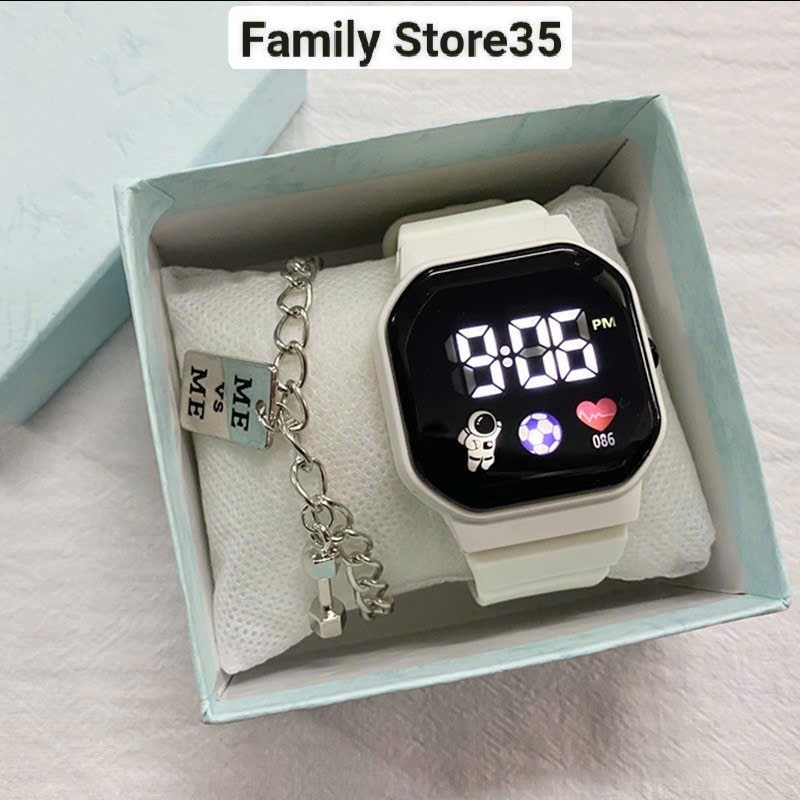 Đồng hồ Led kỹ thuật số nam và nữ, Đồng hồ phát sáng chống nước phong cách trẻ trung