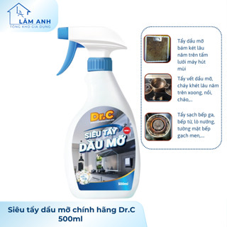  Siêu tẩy dầu mỡ Dr.C chính hãng làm sạch nhà bếp tẩy sạch lưới lọc máy hút mùi mặt bếp ga bếp từ tường 