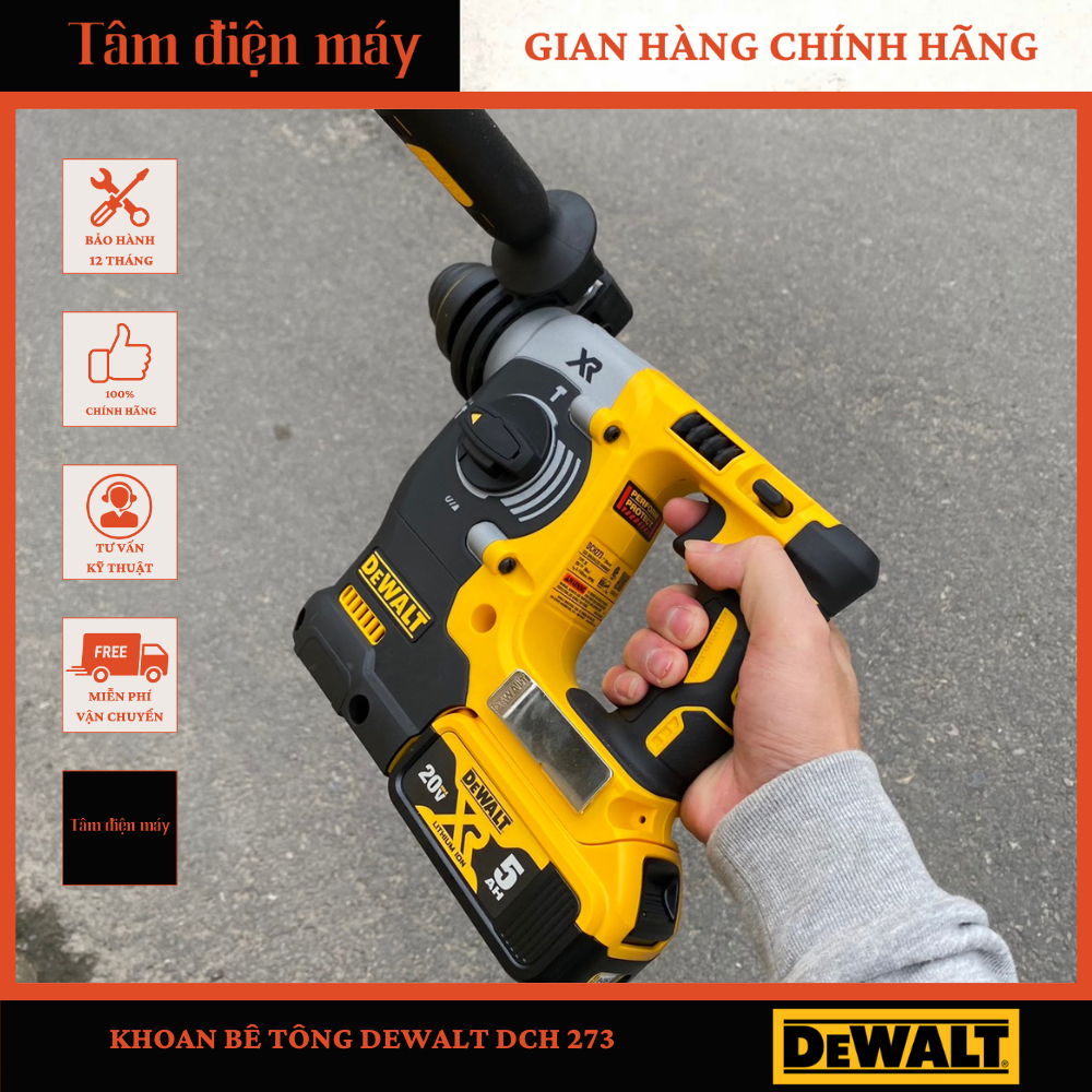 [CHÍNH HÃNG] Máy Khoan Pin Bê tông DeWALT DCH 273