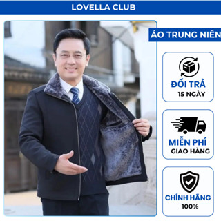    HỎA TỐC HN  Áo Khoác Nam Trung Niên Lót Lông Quảng Châu Sang Trọng Áo ẤM Trung Niên Tặng Bố Tặng Ông Thu Đông 2025 