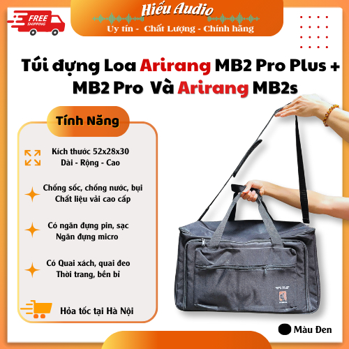 Túi đựng loa karaoke Arirang MB2 Pro Plus + vs MB2 Pro Plus và Arirang MB2s- Có chống sốc quai đeo n
