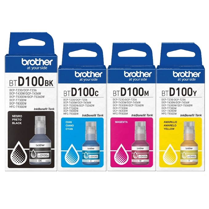 Combo Mực Brother BTD100BK / BTD100C/M/Y Giá Sỉ - Tương Thích Máy In Brother T230 T430W T530DW T730D