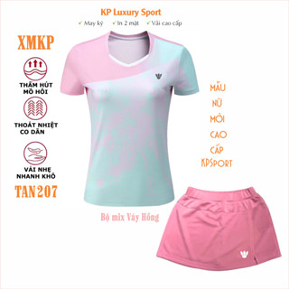  Bộ Nữ thể thao Cầu lông Pickeball Bóng chuyền Bóng bàn thể dục chất liệu co giãn thoáng khí mẫu mới đẹp  TAN207  