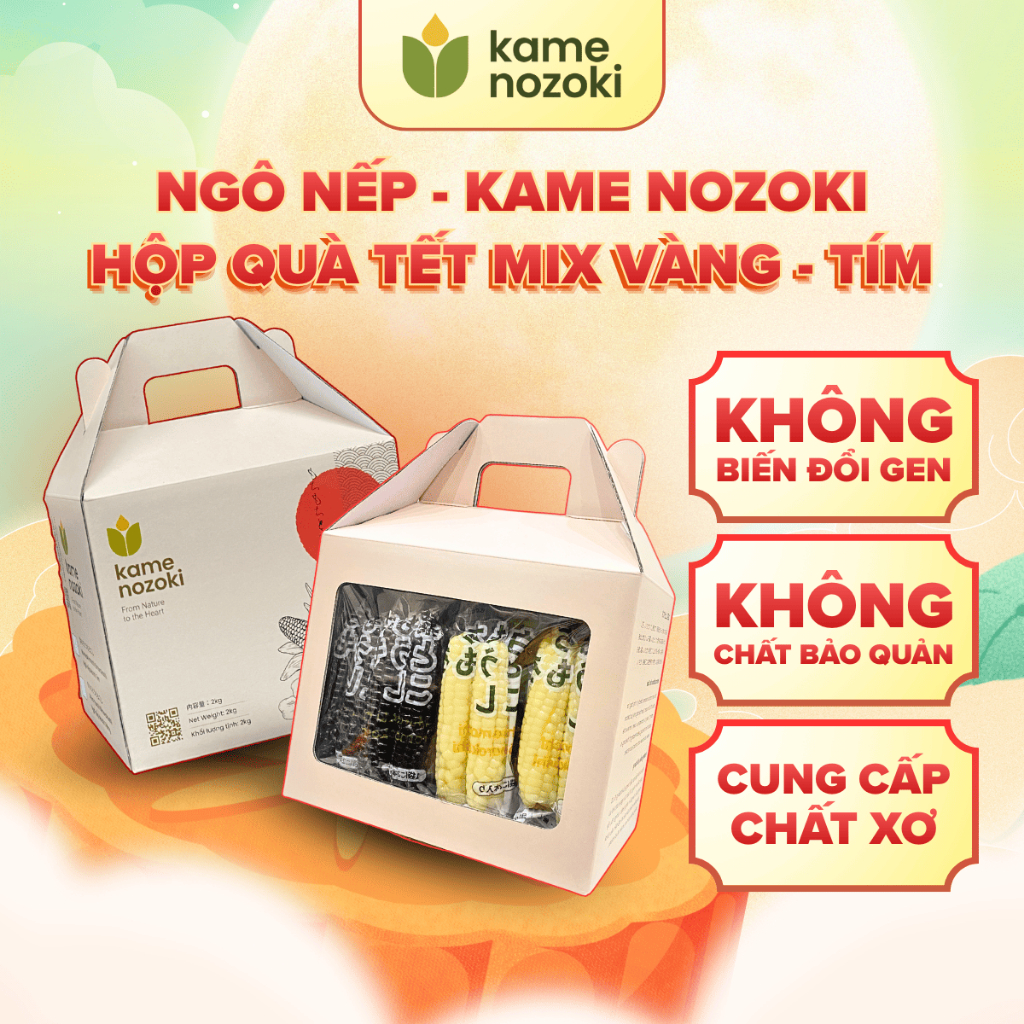 Hộp Quà Ngô Kame Nozoki Mix 2kg (Túi 2kg) - Quà Tặng Cao Cấp tiêu chuẩn Nhật - Quà tặng sức khỏe - Doanh nghiệp