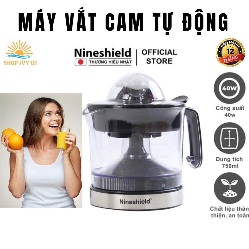 MÁY ÉP CAM TỰ ĐỘNG TÁCH HẠT , MÁY VẮT CAM CAO CẤP NINE SHIELD KB-L6 BẢO HÀNH 12 THÁNG