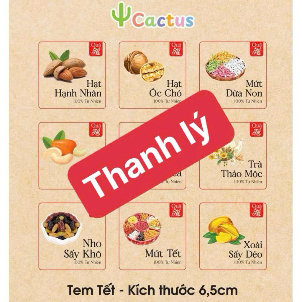 [ THANH LÝ XẢ LỖ ] Tem tết, tem dán tết, tem dán hạt tết