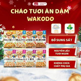  Cháo ăn dặm Wakodo ăn liền cho bé 7m 9m 12m cháo mì nui súp gói 80gr đủ vị - nepshop1 