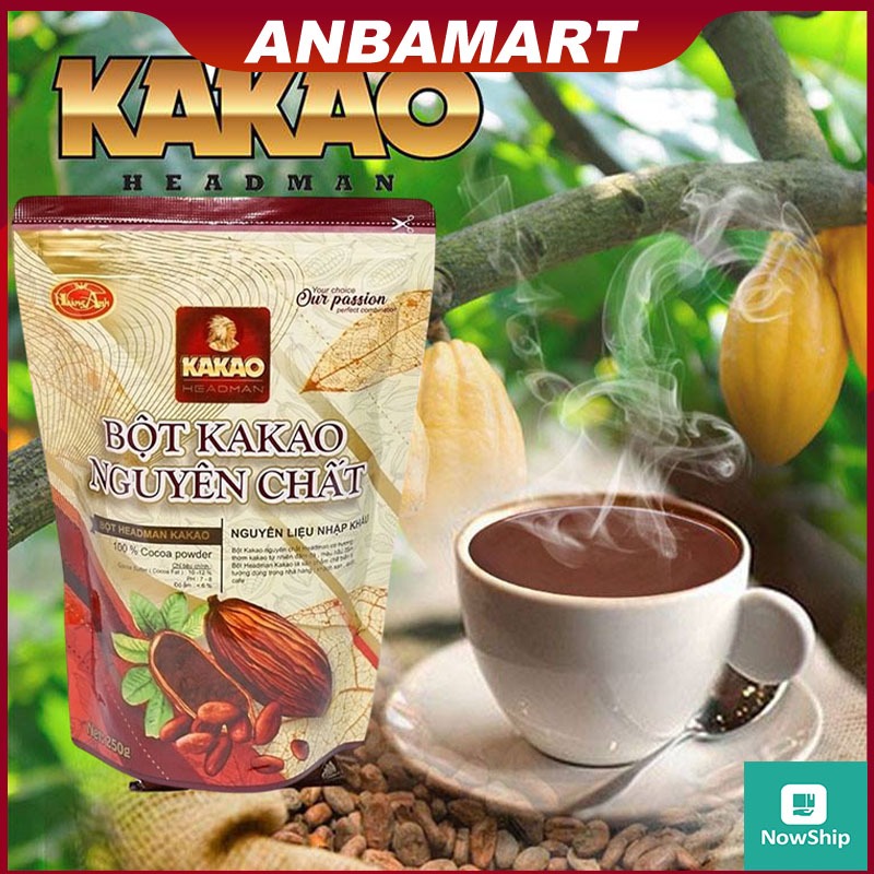 Bột Cacao nguyên chất không đường 100% (250gr) - Cải thiện tim mạch chống lão hoá - Bột Kakao nguyên