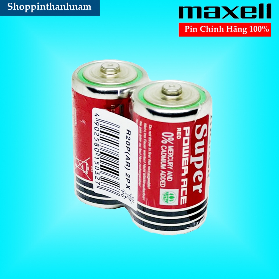 Pin Đại Maxell R20P Đỏ Vỉ 2 Viên Chính Hãng Dung Lượng Cao