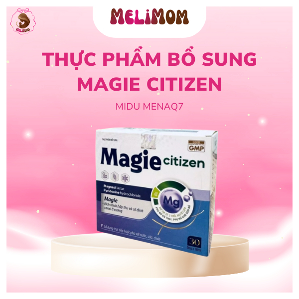 Magie cho bé và người lớn Magie Citizen Midu MenaQ7 bổ sung Magie Vitamin B6 giảm chuột rút mệt mỏi