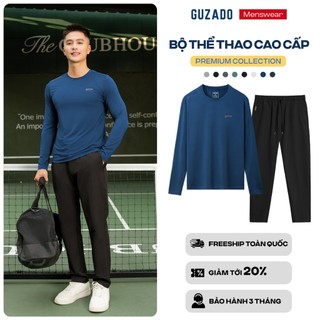 Bộ Quần Áo Nam Dài Tay GUZADO Mẫu Dáng Suông Basic Chất Liệu Mềm Mịn Không Nhăn Giữ Ấm Tốt BDT01