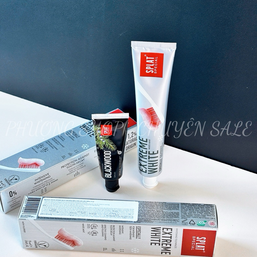 [Date 06/26] Set 1 lớn tặng 1 nhỏ kem đánh răng SPLAT Extreme White 75ml - Trắng sáng răng sau 4 tuầ