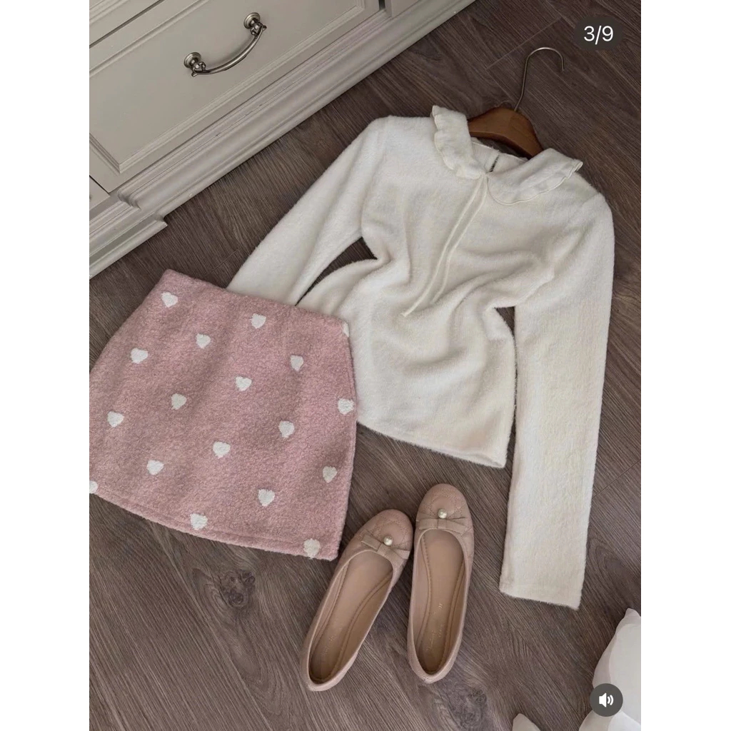 (Hàng Sẵn L1) Áo Thun Lông Mịn Cổ Bèo Nơ Tiểu Thư”Serena White” – Form Xinh Chuẩn Hàn dành Cho Nữ | BigBuy360 - bigbuy360.vn