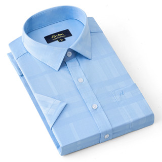  Áo Sơ Mi Nam Công Sở Trung Niên Anton Somianton Xanh Dương Ngắn Tay Họa Tiết Kẻ Caro Vải Sợi Tre Thấm Hút Mồ Hôi - NT203 