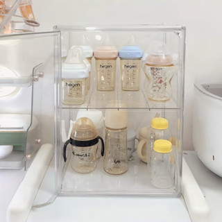   Ảnh Thật  Tủ 2 Ngăn Đựng Bình Sữa Cho Bé Bảo Quản Chống Bụi Côn Trùng An Toàn Tiện Lợi. 