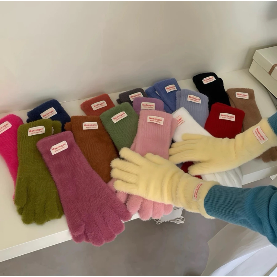 Găng tay FEVER STUDIO len lông dài cao cấp nhiều màu giữ ấm phong cách Hàn Quốc mùa đông hot trend t