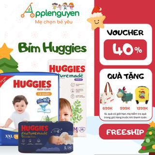  Tã Bỉm Quần Huggies Skin Care Tràm Trà Tự Nhiên Size NB60 S82 M64 L44 XL38 XXL26 | Applenguyen 