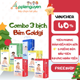  Combo 3 Bịch Bỉm Goldgi Cao Cấp X5 Eco Đủ Size NB S M L XL XXL | Applenguyen94 