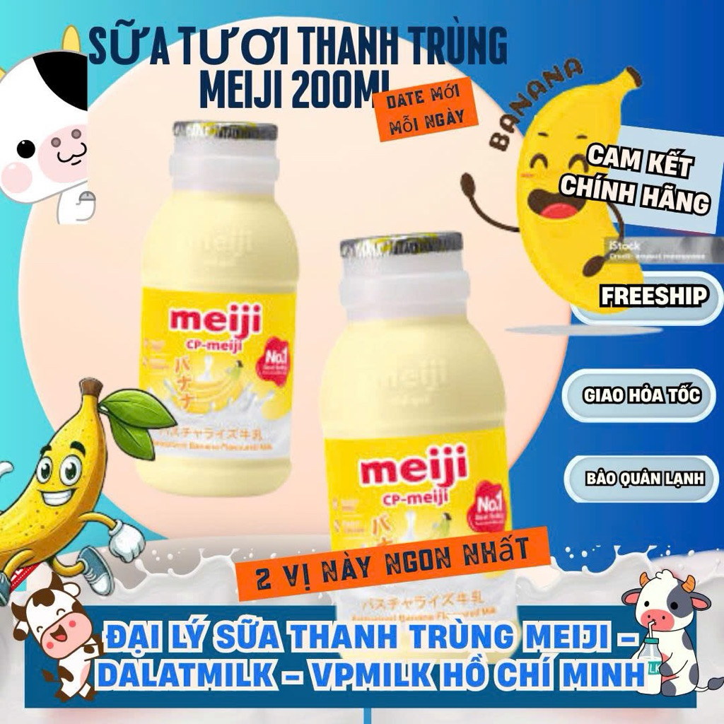 Sữa thanh trùng Meiji - Vị chuối 200ml