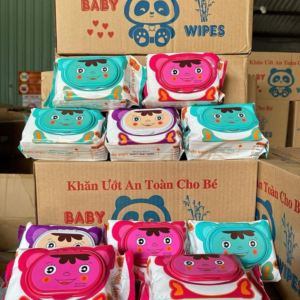 combo 10 gói khăn ướt baby wipes mã 650gr không mùi không cồn an toàn cho mọi làn da giá chỉ 12x freeship