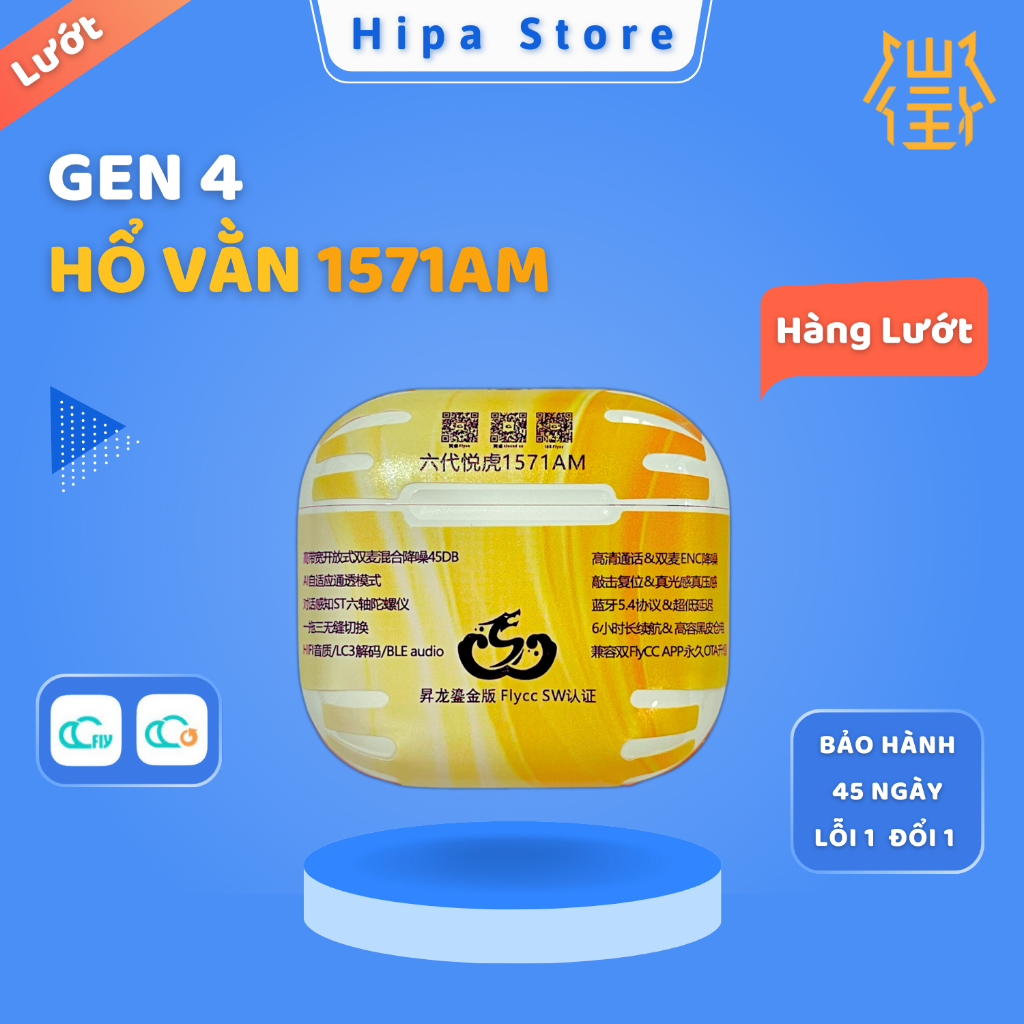 [ Hàng Lướt ] Tai Nghe Hổ Vằn 1571AM, Tai Nghe Bluetooth A4 Chống Ồn ANC 45DB, Nhận Biết Cuộc Hội Th