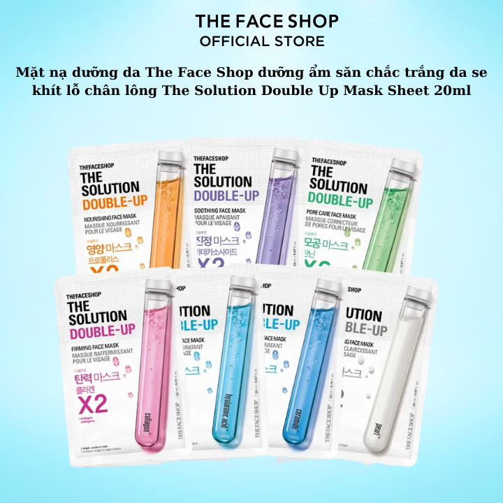 Mặt nạ The Face Shop săn chắc trắng da se khít lỗ chân lông The Solution Double Up Mask Sheet