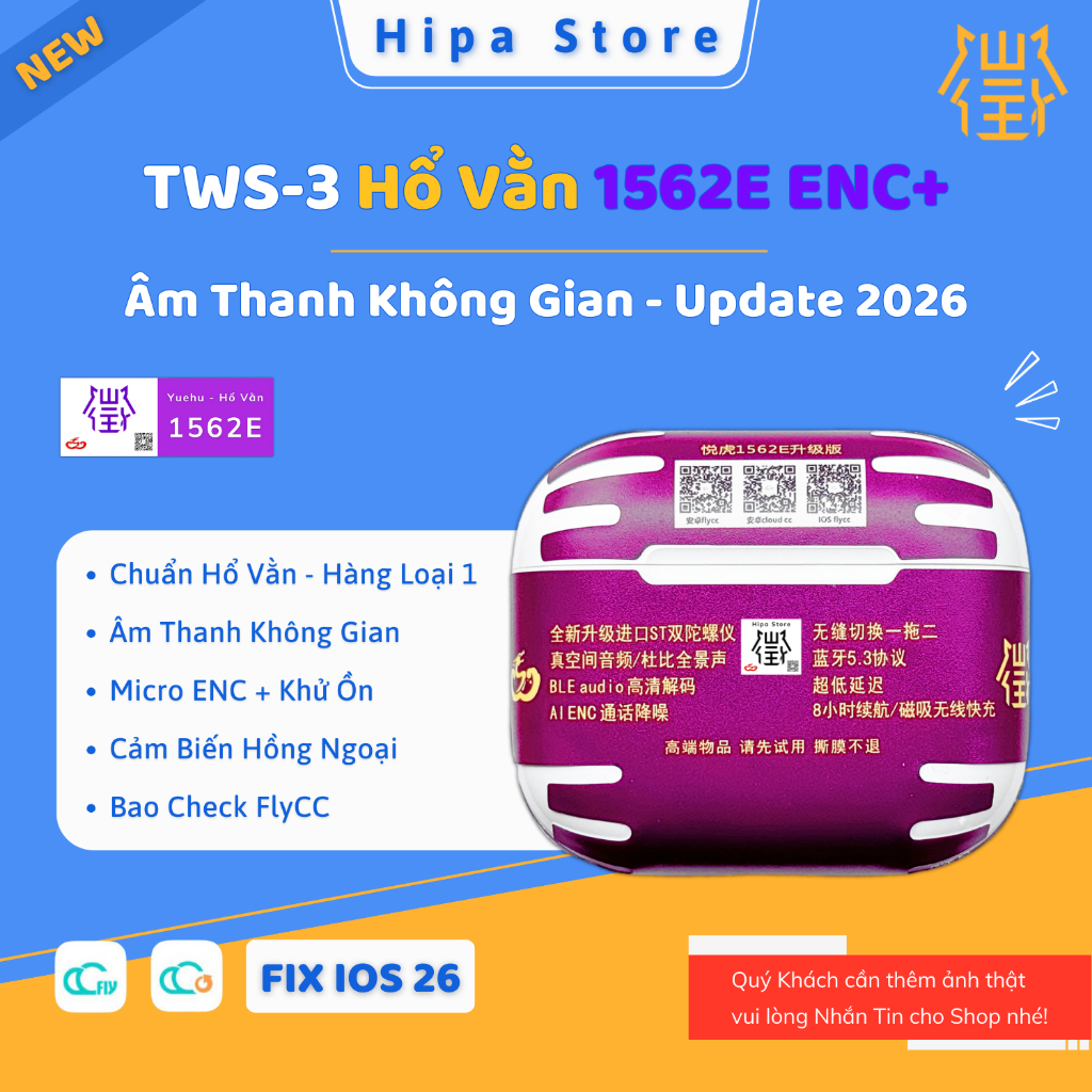 [ A3 1562E ] Tai Nghe Hổ Vằn 1562E ENC, Tai Nghe Bluetooth A3 Âm Thanh Không Gian Bản BEST - Pin 8H 