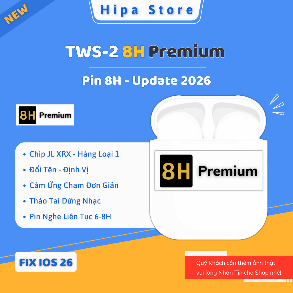 [ A2 8H ] Tai Nghe Bluetooth A2 Premium Pin 8H Đổi Tên - Định Vị - Check Setting | Hipa Store