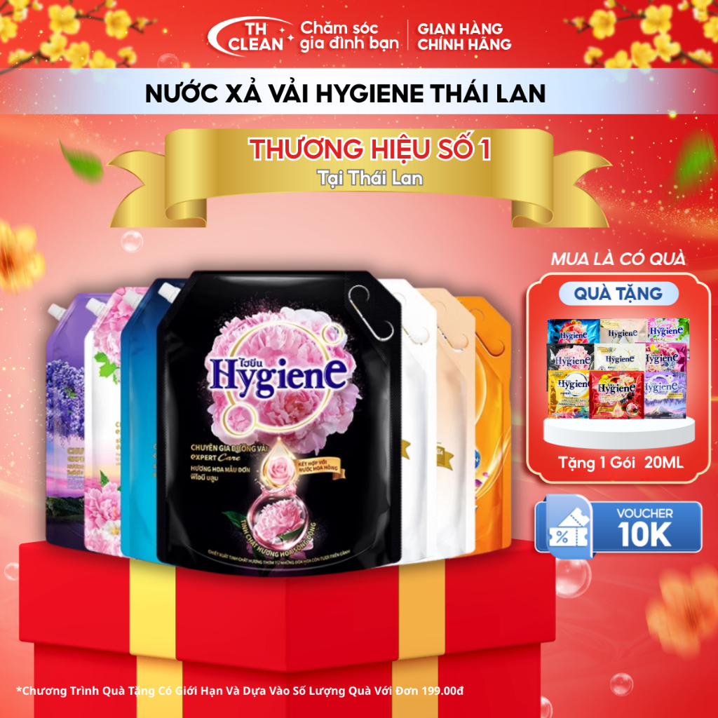 Nước xả vải Hygiene Thái Lan 1100ml, 1300ml, 2000ml, xả vải Hygiene chính hãng giúp quần áo phẳng ph
