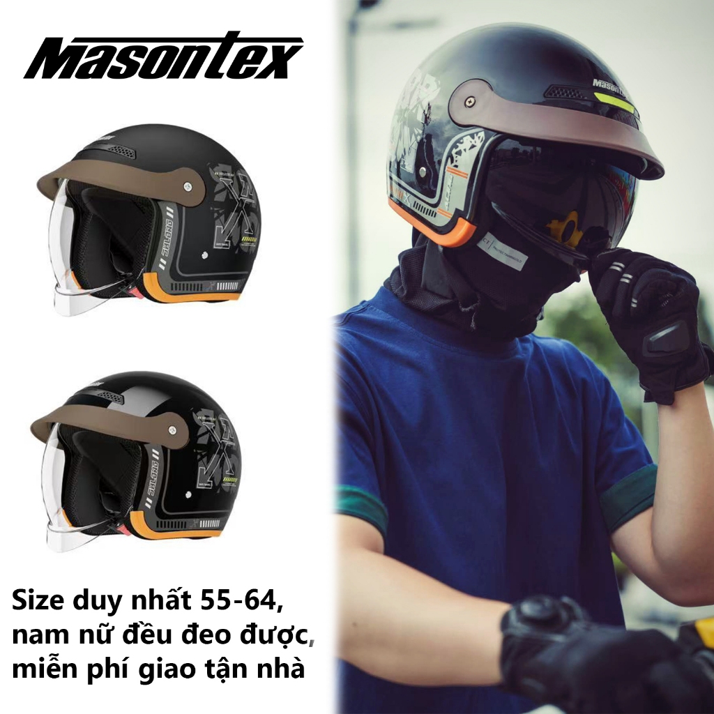 Mũ bảo hiểm Masontex chính hãng 702 chống mưa, chống côn trùng, chống nắng