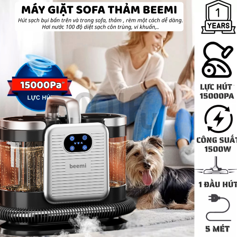 Máy Giặt Hút Bụt Sofa Cầm Tay BEEMI Siêu Sạch Giặt Sấy Đệm Nệm Thảm....Diệt Khuẩn Hơi Nóng 