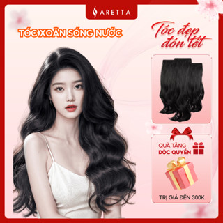  Set 3 Mảnh Tóc Giả Kẹp Phím ARETTA Dáng Xoăn Sóng Nước Tóc Giả Kẹp Phím Cao Cấp 45cm 55cm 