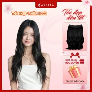  Tóc Giả Kẹp Phím 1 Dải Liền ARETTA Dáng Xoăn Sóng Nước Xoăn Sóng Lơi,å Thẳng Cụp Đuôi Siêu Mềm Nhẹ 45-55cm 