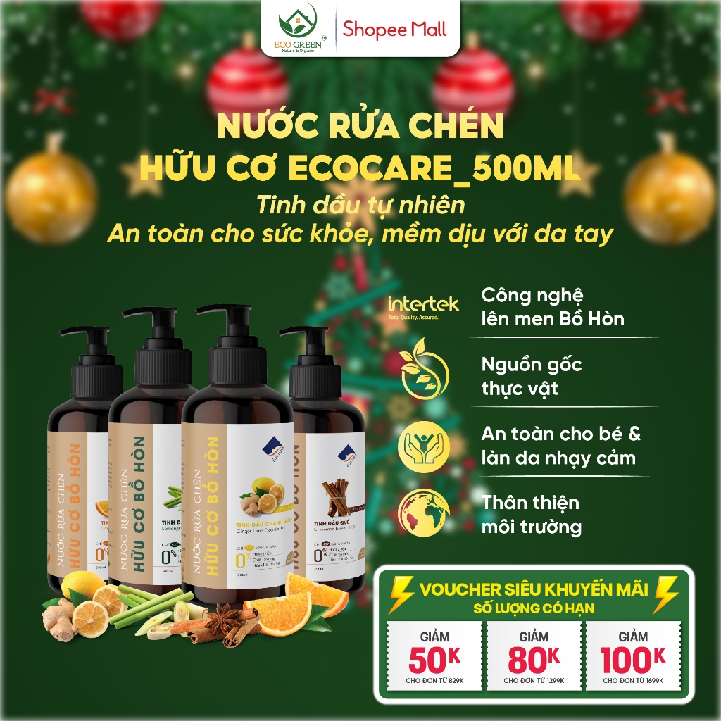 Nước rửa chén hữu cơ Ecocare chuyên dụng rửa bình sữa 500ml