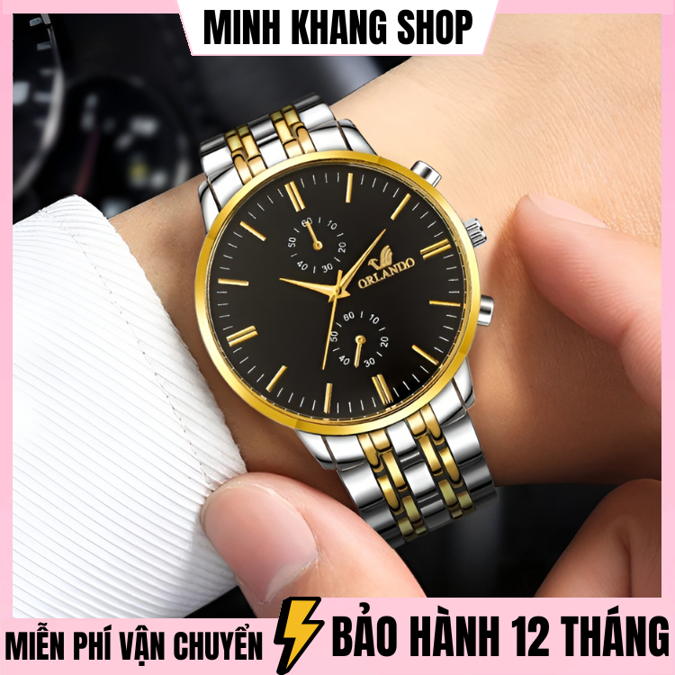 Đồng hồ thời trang nam Orlando phong cách sang trọng , Tặng Vòng Tỳ Hưu Và Pin