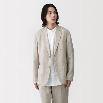 [26SS] MUJI Áo Khoác Nam Vải Washed Linen