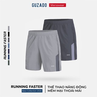  COMBO 2 Quần Short Gió Thể Thao Nam GUZADO Dáng Basic Siêu Nhẹ Thoáng Mát Co Giãn Thoải Mái CB2GSR08 