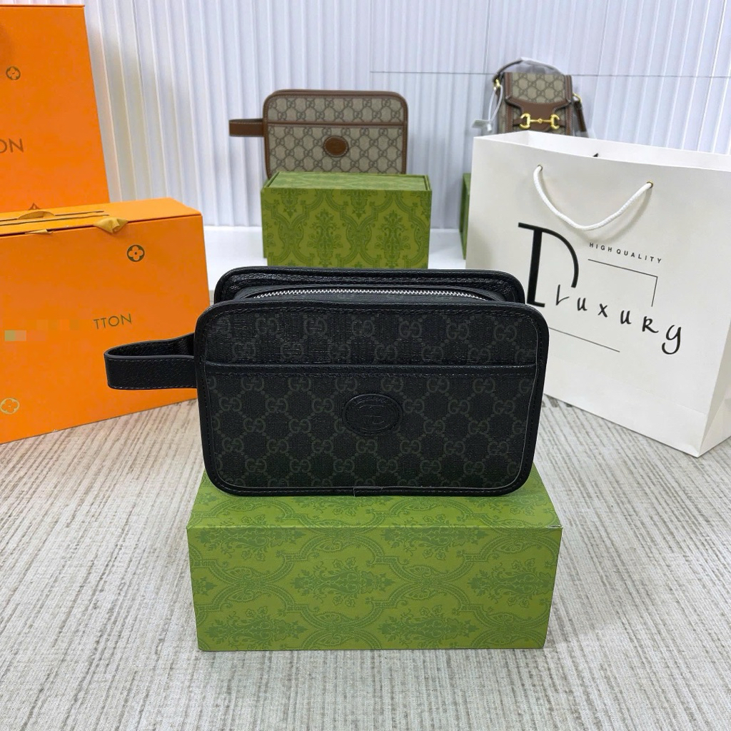 ⚜️[HÀNG CAO CẤP] - Túi Clutch Cầm Tay Màu Đen Hoạ Tiết Chữ Sang Trọng - Túi Ví Nam Nữ Cao Cấp Dluxury