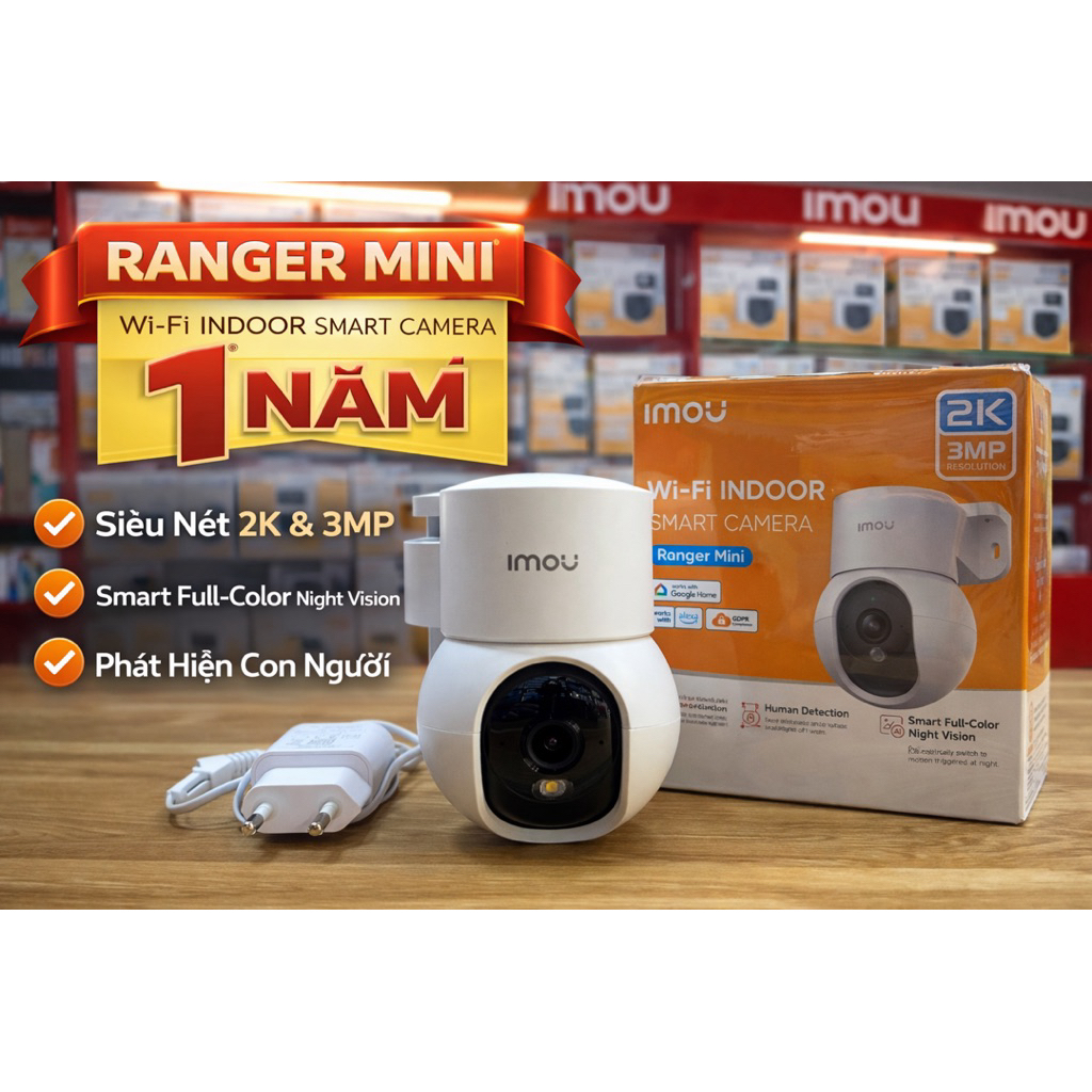 Camera IMOU Ranger Mini 2E 2K 3MP – Xoay 360°, Rõ Nét, Bảo Hành 1 Năm