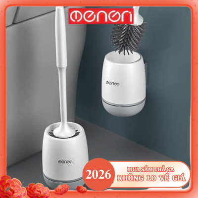 Bộ Cây Cọ Toilet Nhà Vệ Sinh OENON Chất Liệu Nhựa ABS Silicon Kèm Miếng Dán - OENON