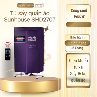  Tủ Sấy Quần Áo Sunhouse SHD2702-2707  Sấy 15kg Quần Áo Công Suất 1500W 