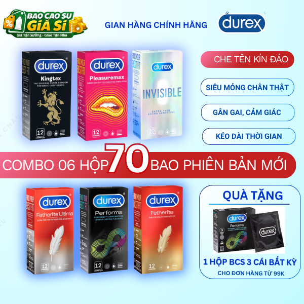    Hoả Tốc HCM  Bao Cao Su Durex Invisible Performa Pleasuremax Fetherlite Kingtex Fetherlite Ultima 