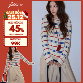  Áo Thun Nữ Dài Tay Kẻ Sọc Ngang Cổ Tròn REDSHOP Chất Vải Cotton Co Giãn Thoáng Khí Form Ôm Vừa Chuẩn Phong Cách 308029 