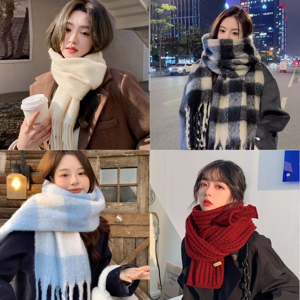 Khăn Quàng Cổ Mùa đông Nam Nữ Khăn Choàng cổ Khổ Lớn phong cách Hàn Quốc