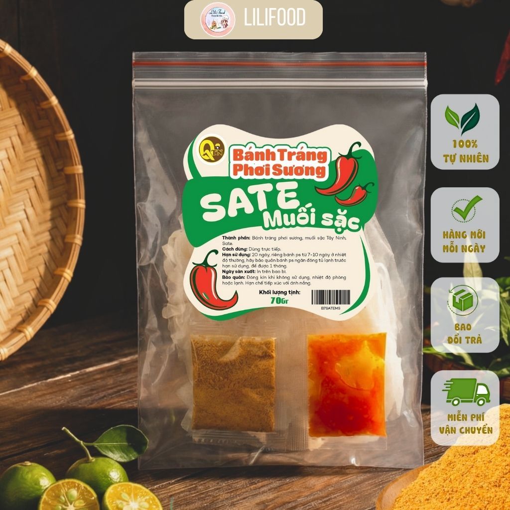 Bánh Tráng Phơi Sương Rìa Dẻo Trộn Muối Sặc Cay Sa Tế Siêu Ngon-LiLiFood